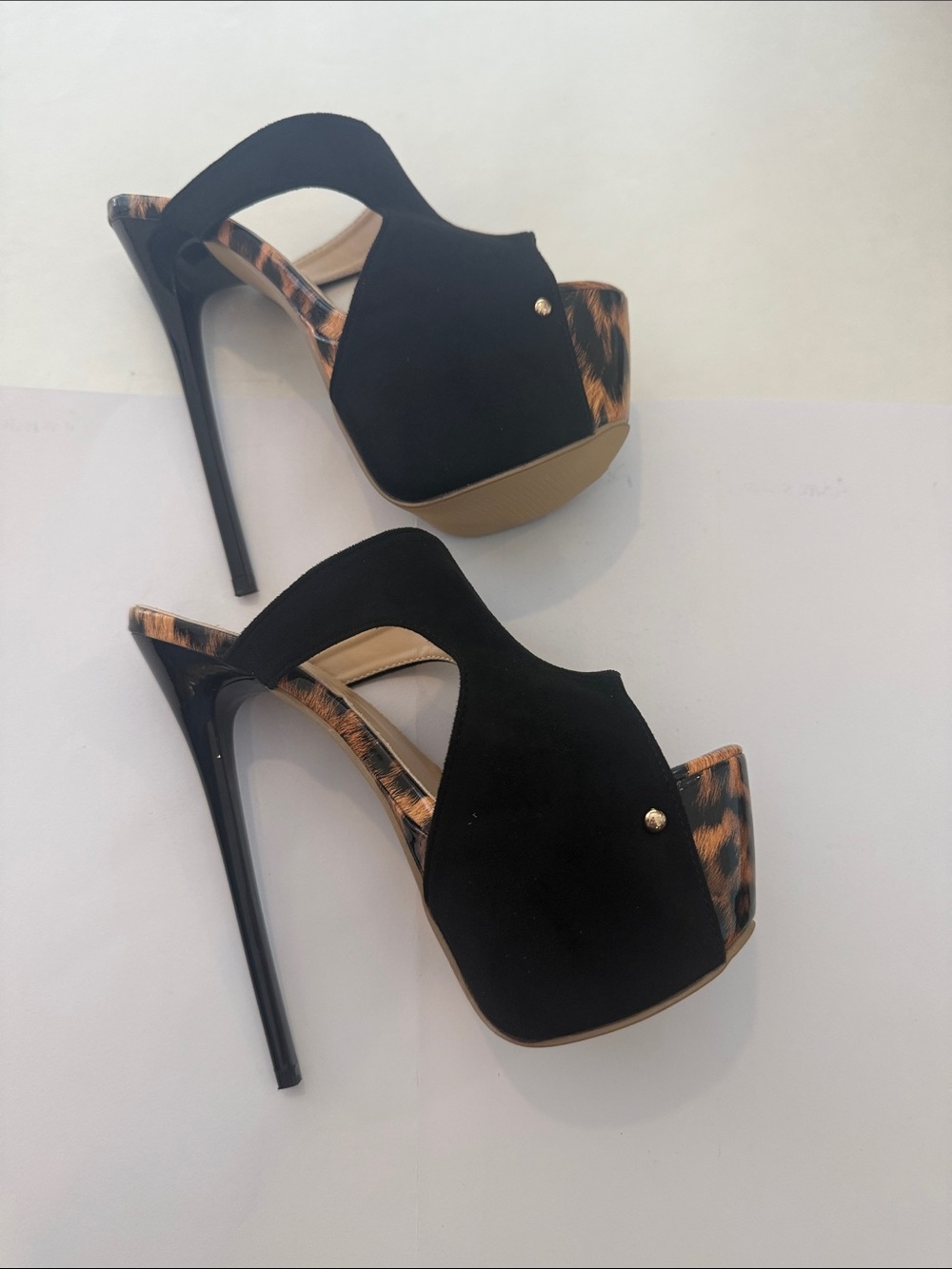 Black High size 36 Heel Peep-Toe Platform Sandals - Picture 2 of 7
